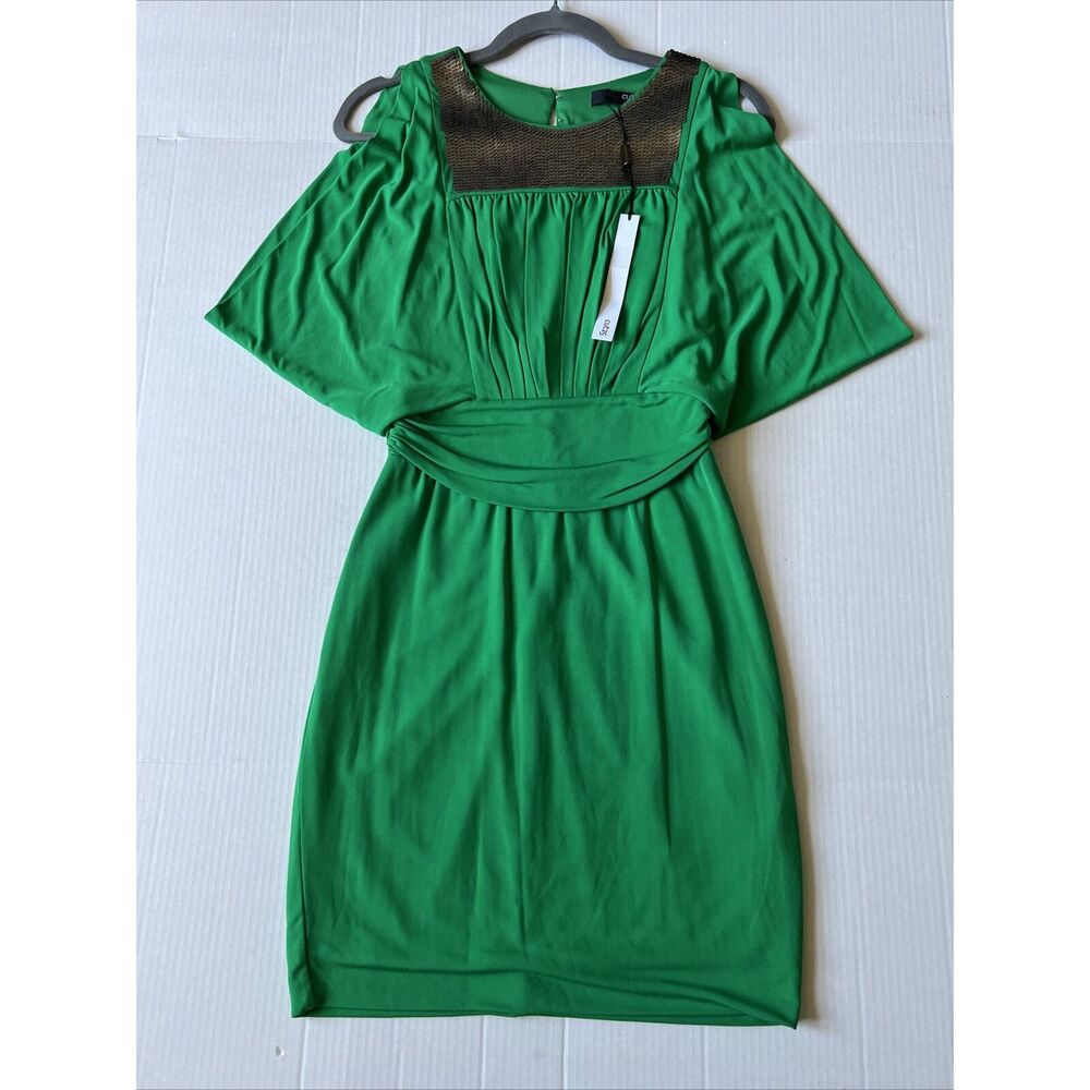 Cut25 Size 2 Green Gold Alpine Squinted Rayon Cocktail Dress
